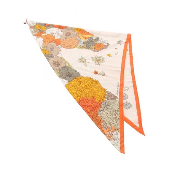 Hermes Hermès Triangle Le Geant Robe Legere Scarf, Silk, Cashmere, Women's, B... - Picture 1 of 3